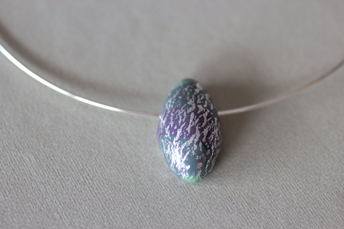Collier grain de café - argent