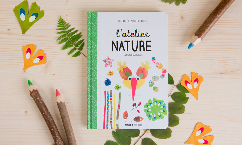 Couverture du livre l'Atelier nature, montrant des activités du livre.