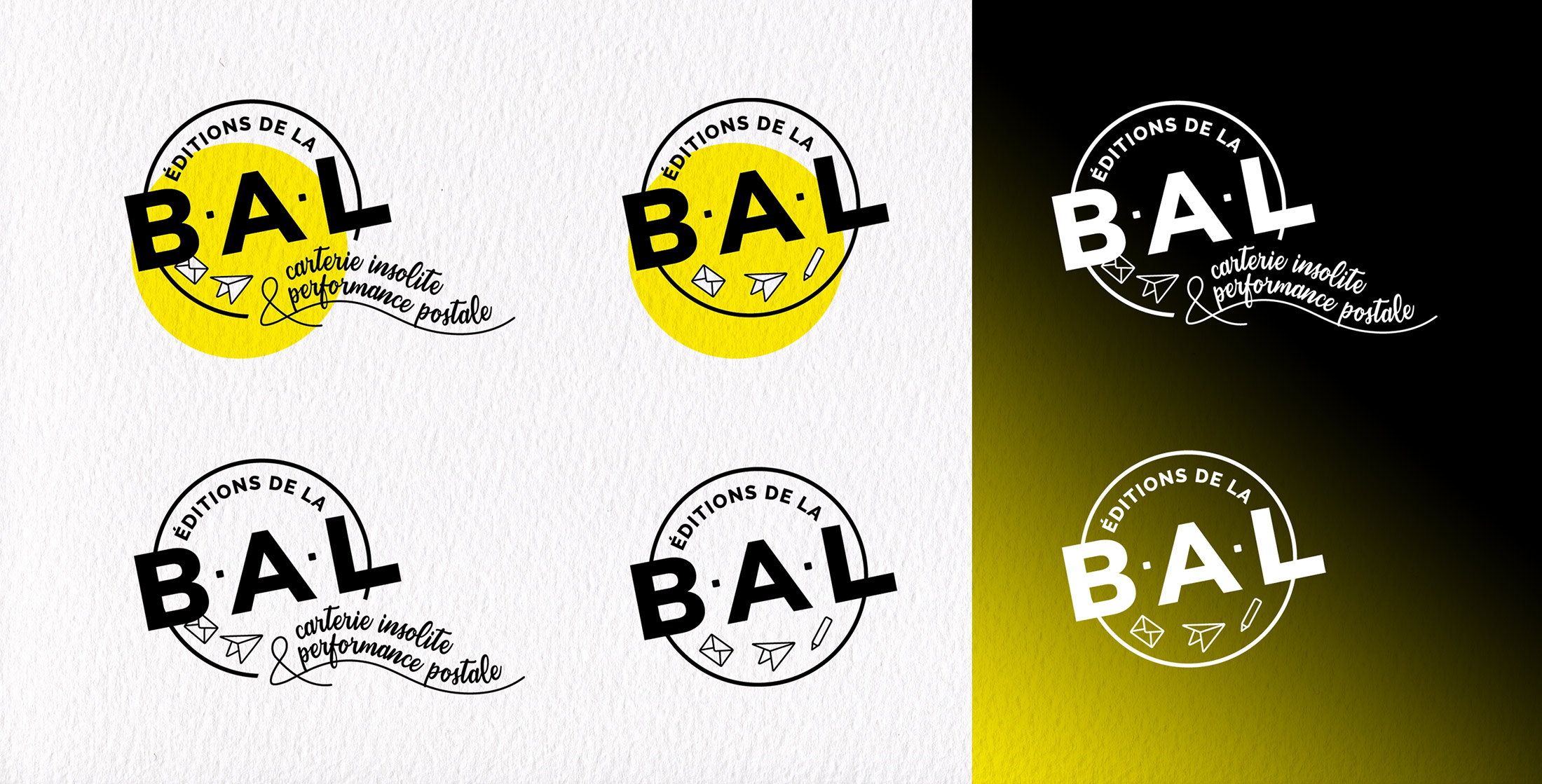 Présentation des différentes déclinaisons du logotype des éditions de la BAL